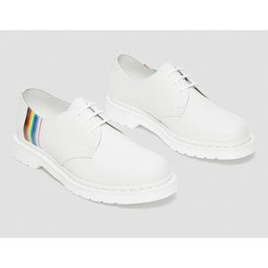 New Dr Martens 27522 White Smooth Leather Pride Oxford Shoes Men 9